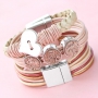 Designer Quality Leder Armband mit nat&uuml;rlichen und zarten T&ouml;nen!
