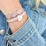 Designer Quality Leder Armband mit nat&uuml;rlichen und zarten T&ouml;nen!