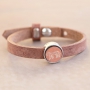 Winterschmuck mit Holz Cabochons, Cuoio Armb&auml;ndern und Macram&eacute; Band