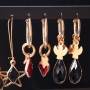 Handgemachte Ohrringe mit Kristall Glas und DQ Metall