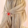 Armreifen mit Trockenblumen und passende Haarspangen