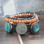 Dieses prachtvolle Schmuckset von Cuoio Armb&auml;ndern und Sisa Facett Armb&auml;ndern sind absolut top!