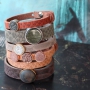 Diese DQ Leder Armb&auml;nder aus Cuoio haben ein herrliches Reptile Muster! 