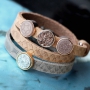 Diese DQ Leder Armb&auml;nder aus Cuoio haben ein herrliches Reptile Muster! 