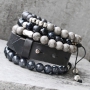Mach super Winter Schmuck f&uuml;r M&auml;nner mit u.a. Naturstein Perlen, DQ Metall und Leder.