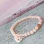 Herrliche Halbedelstein Perlen Armb&auml;nder in zarten Farben kombiniert mit Holz Perlen, Kork, Quasten und DQ Metall Anh&auml;nger.