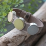 Lassen Sie sich inspirieren durch die sch&ouml;nsten Designs Cuoio Armb&auml;nder mit Cabochons von Polaris Elements und Schiebern aus DQ Metall